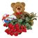 red roses with teddy and chocolates. Cambodia